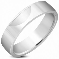 6mm | Bague de mariage en acier inoxydable demi-lune croissant de cercle demi-lune