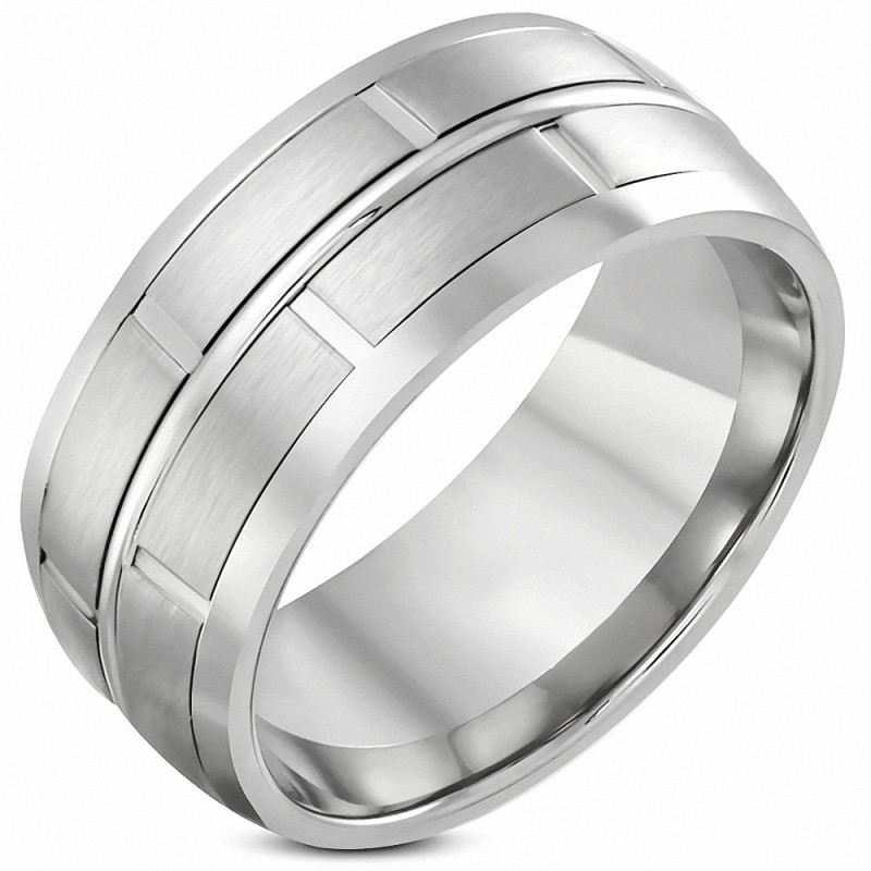 10mm | Bague demi-ronde rotative, coupe ajustée, coupe confortable, acier inoxydable mat