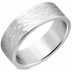 8mm | Bague de bande plate StoneStyle fini en acier inoxydable mat