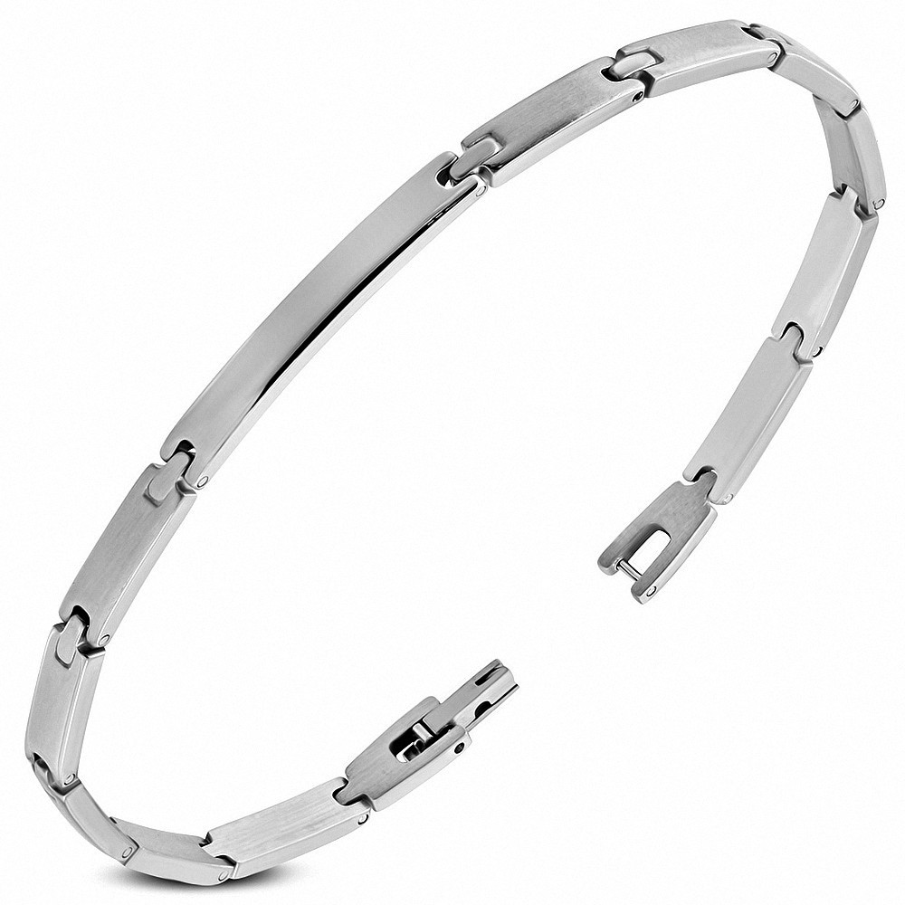 Bracelet à maillons de panthère à graver en acier inoxydable 124