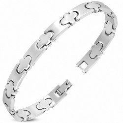 8mm | Bracelet à maillons en croix en acier inoxydable gravable