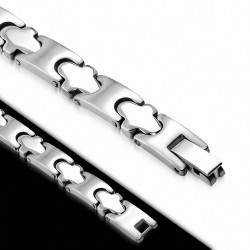 8mm | Bracelet à maillons en croix en acier inoxydable gravable