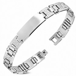 Bracelet d'identification de style montre à graver en acier inoxydable 1