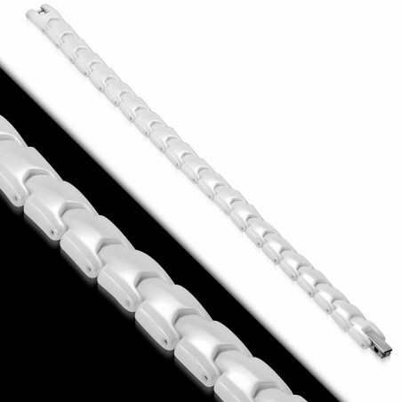 9mm | Bracelet magnétique à maillons en céramique blanche 171