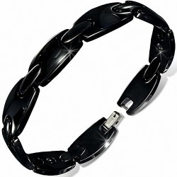 12mm | Bracelet magnétique à maillons en céramique noire 207