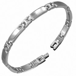 Bracelet à maillons de panthère à graver en acier inoxydable 302