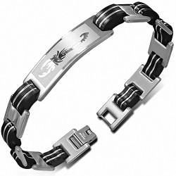 Bracelet montre de style signe du zodiaque Scorpion 2 tons en acier inoxydable