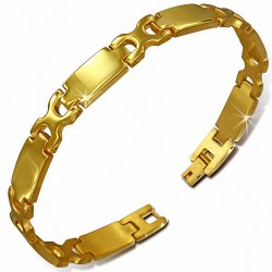 Bracelet lien panthère en acier inoxydable doré