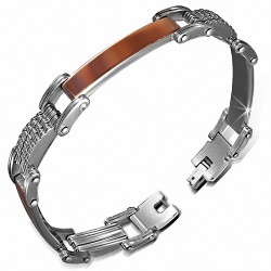 Bracelet montre style géométrique en acier inoxydable à deux tons