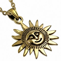 Pendentif Emblème Fleur Soleil  Bronze