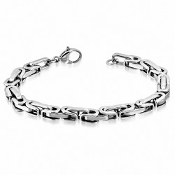 6.5mm en acier inoxydable fermoir à pince de homard fermeture grecque Byzantine lien chaîne Bracelet