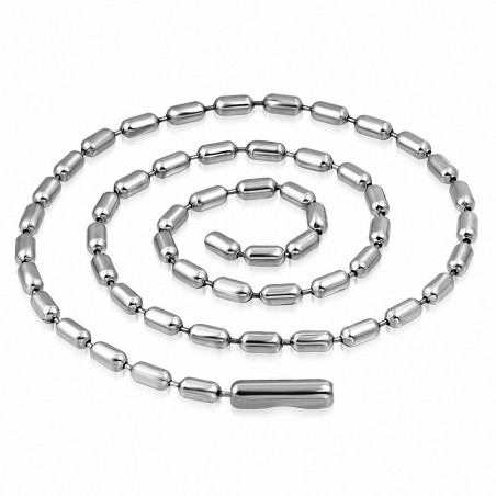L-60cm L-2.4mm | Chaîne à maillons ovale militaire en acier inoxydable A