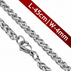 L-56cm | Chaîne à maillons en corde Infinity avec fermoir mousqueton en acier inoxydable W-4mm
