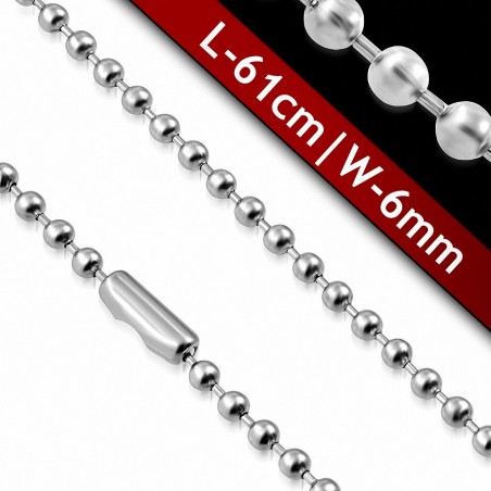 L-61cm W-6mm | Chaîne à maillons en acier inoxydable