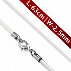 L-63cm | Chaîne en nylon simple brin blanche en Alliage W-2.5mm