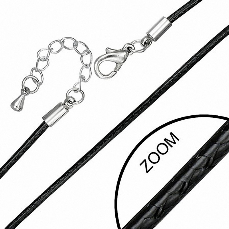 L-63cm | Cordon en nylon simple brin et chaîne de rallonge - W-2.5mm