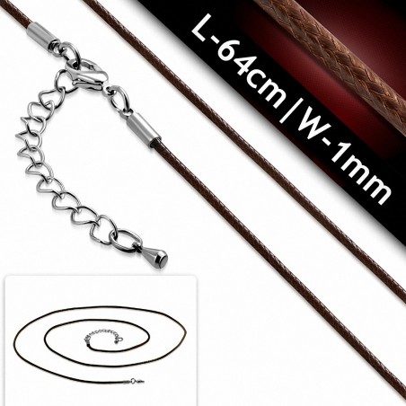 L-64cm | W-1mm Fashion Brown Cordon Simple Brin & Chaîne Extender