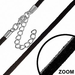 L-59cm | Cordon monobrin en nylon noir fashion et chaîne de rallonge