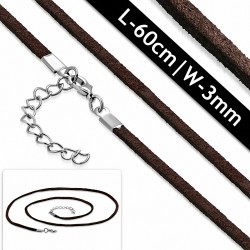 L-60cm | Cordon monobrin en nylon marron fashion et chaîne de rallonge