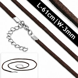 L-61cm | Cordon monobrin en nylon marron fashion et chaîne de rallonge