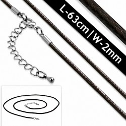L-63cm | W-2mm Fashion Brown Corde en nylon simple brin et chaîne d'extension