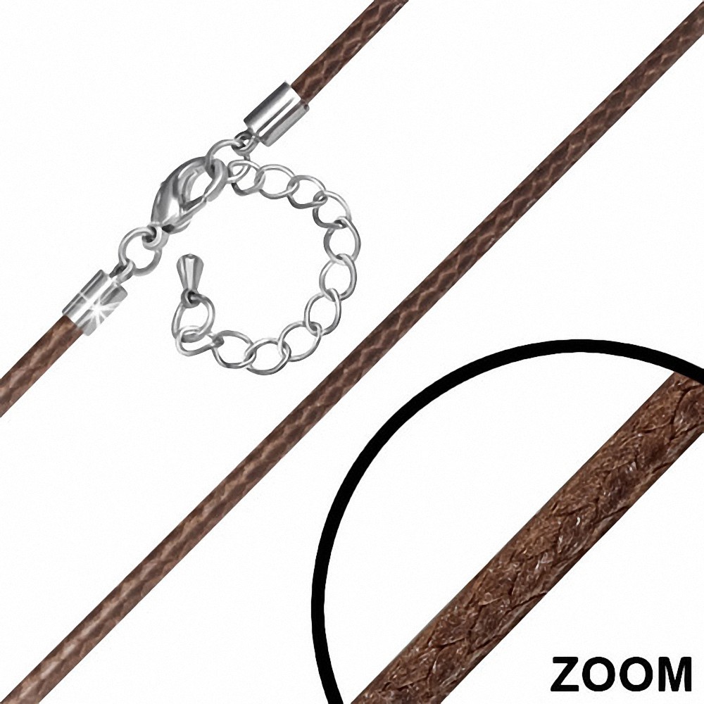 L-65cm | W-1mm  Brown Corde en nylon simple brin et chaîne d'extension