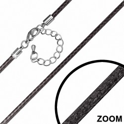 L-64cm | Cordon en nylon simple brin avec chaîne simple de type W-2.5mm