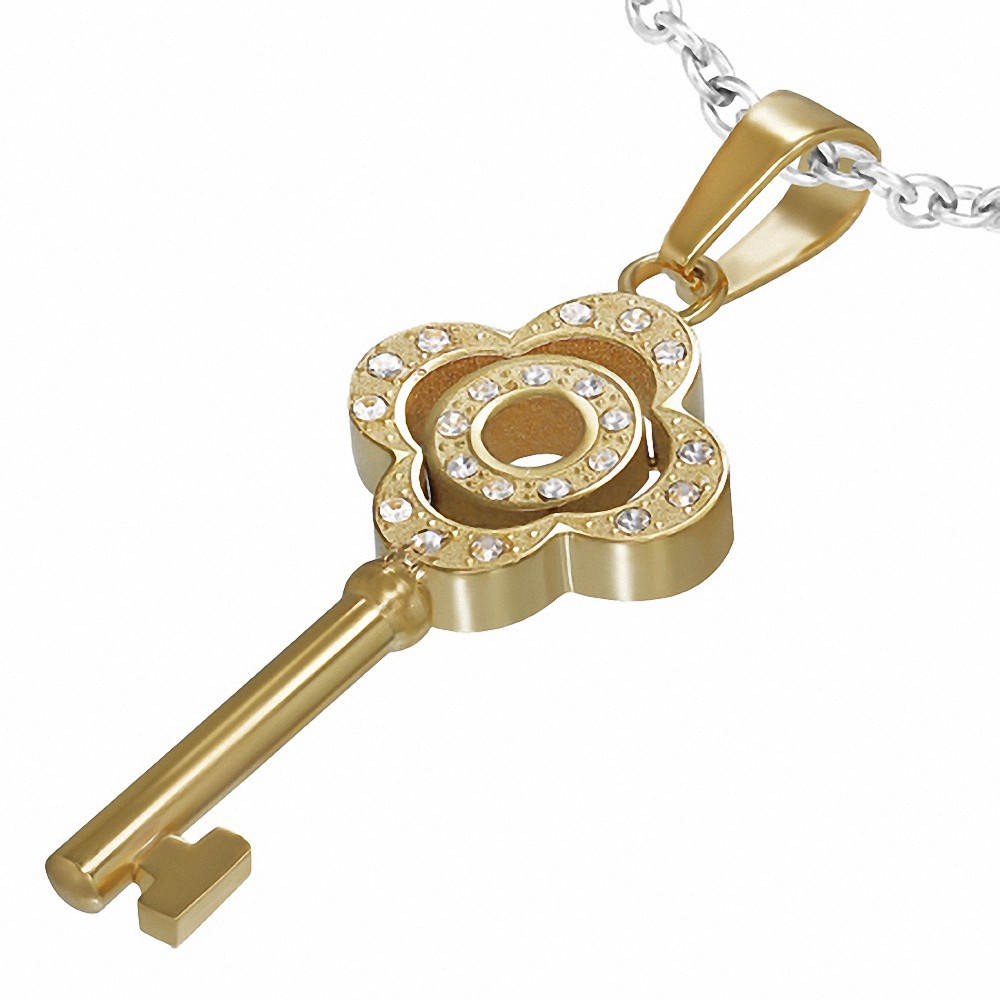 En acier inoxydable doré avec pavé de fleurs étoiles pendentifs en forme de croix avec pendentif croix en forme de croix