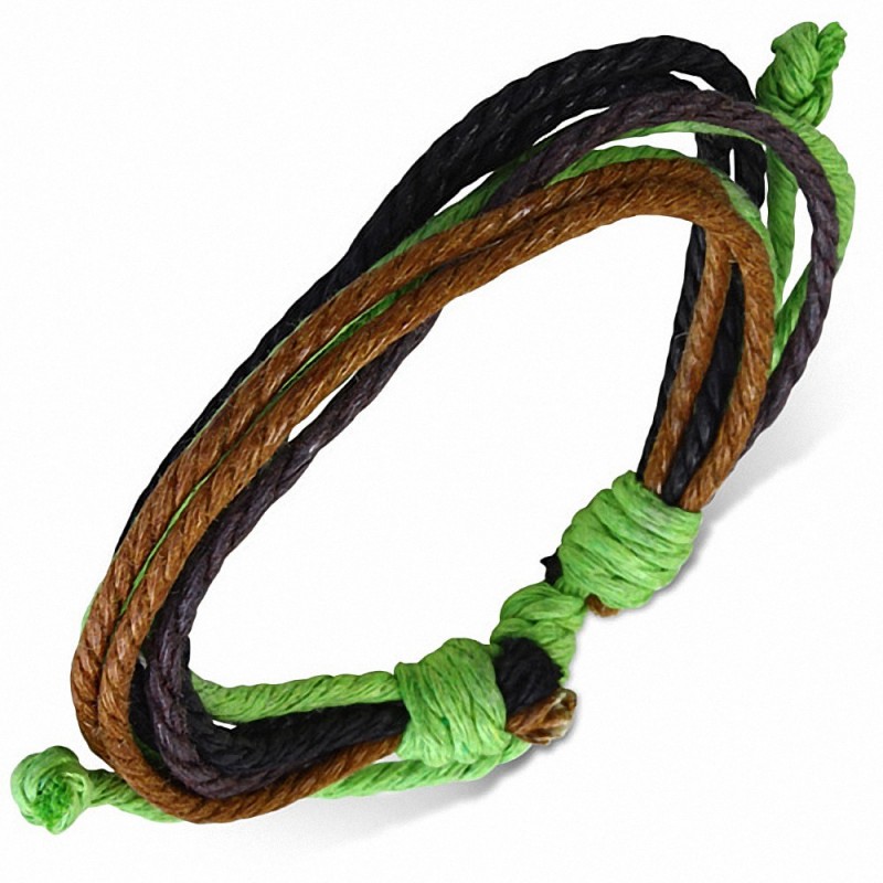 Bracelet ajustable en corde multicolore 876