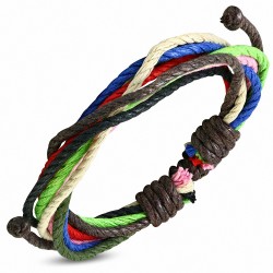 Bracelet ajustable en corde multicolore 879