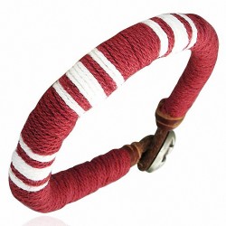 Bracelet à bascule en cuir avec corde multi-tons