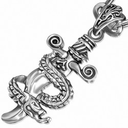 Alliage spirale serpent épée charm lien chaîne chaîne cordon noir collier