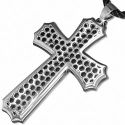 Alliage cercle de coupe croix médiévale chaîne de lien charm noir cordon