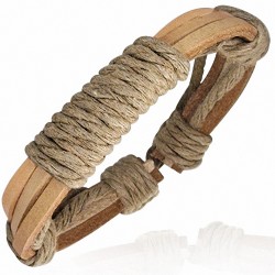 Bracelet en cuir ajustable en corde triple enroulement 9