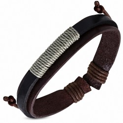 Bracelet ajustable en cuir avec 3 cordes et cordons