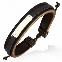 Bracelet ajustable en cuir avec 3 cordes et cordon de cuir