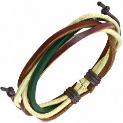 Bracelet ajustable en cuir vert et marron   enrouler la ceinture