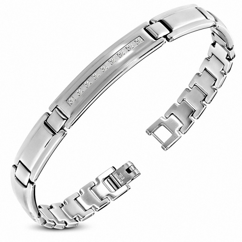 Bracelet montre de style montre en acier inoxydable gemme