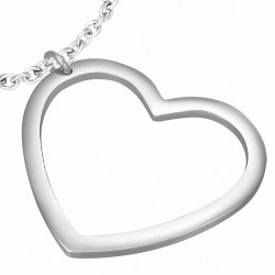 Pendentif breloque coeur d'amour ouvert en acier inoxydable