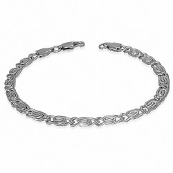 Bracelet chaîne avec maillons grecs en acier inoxydable de 5 mm