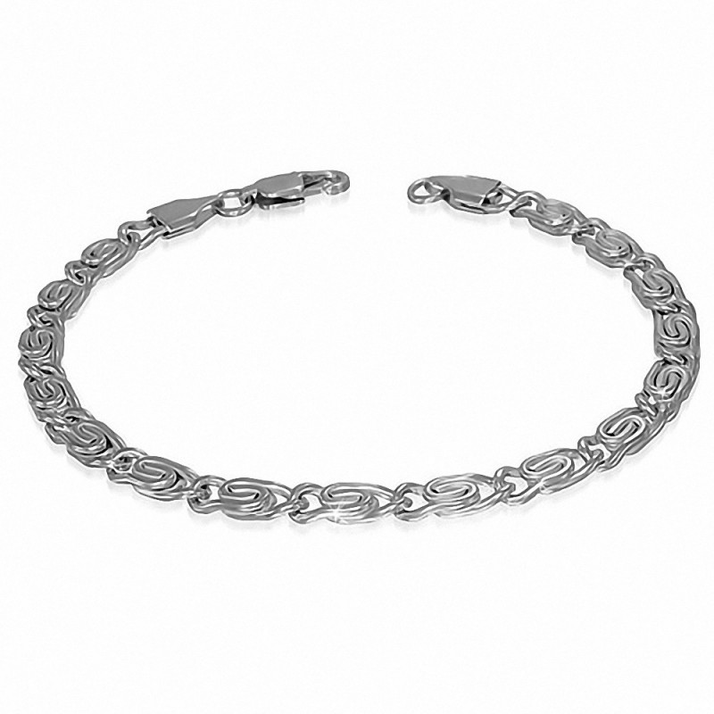 Bracelet chaîne avec maillons grecs en acier inoxydable de 5 mm