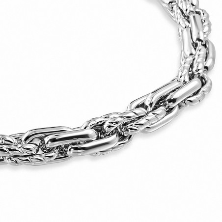 Bracelet chaîne à maillons torsadés en acier inoxydable de 6 mm