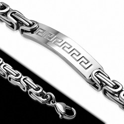 Bracelet style montre en acier inoxydable avec clé grecque B