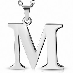 Pendentif Alphabet en acier inoxydable lettre M