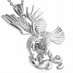 Serpent en acier inoxydable signe du zodiaque chinois pendentif motard aigle oiseau aigle