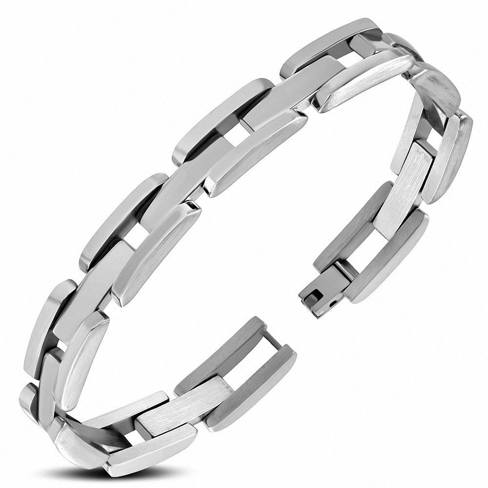 Bracelet à maillons  hommes en acier inoxydable poli