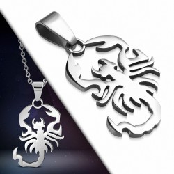 Pendentif signe du zodiaque Scorpion en acier inoxydable