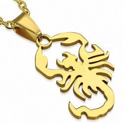 Pendentif en forme charm de signe du zodiaque Scorpion en acier inoxydable doré