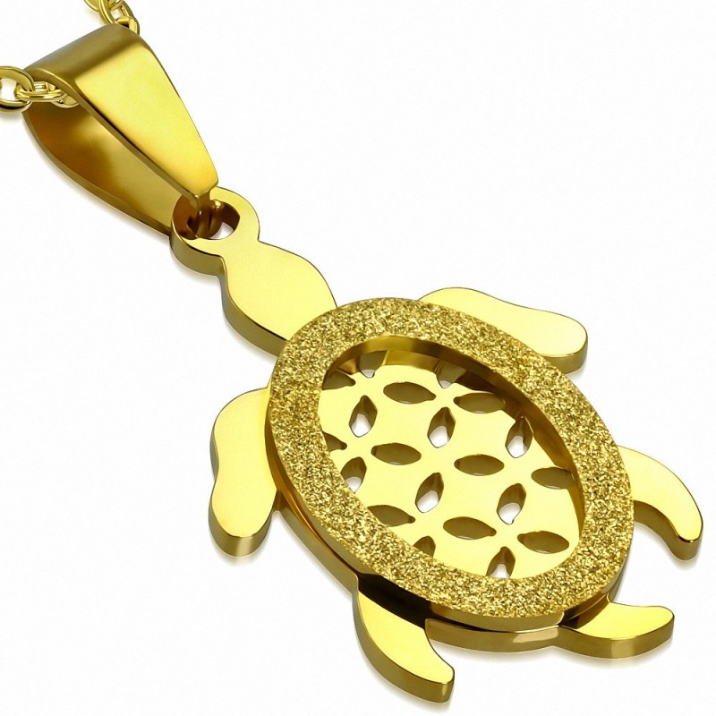 Pendentif en forme de tortue de fleur en forme de fleur découpée