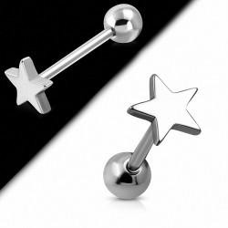 Piercing oreille Barbell étoile en acier inoxydable Tragus / Cartilage | Boule 6mm | G-1